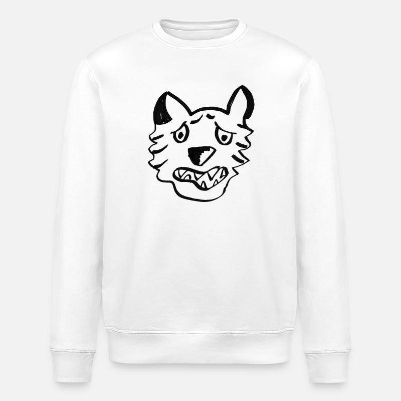 Loup Noir Lignes Graffiti - Sweat bio ROLLER Stanley/Stella Unisexe - blanc