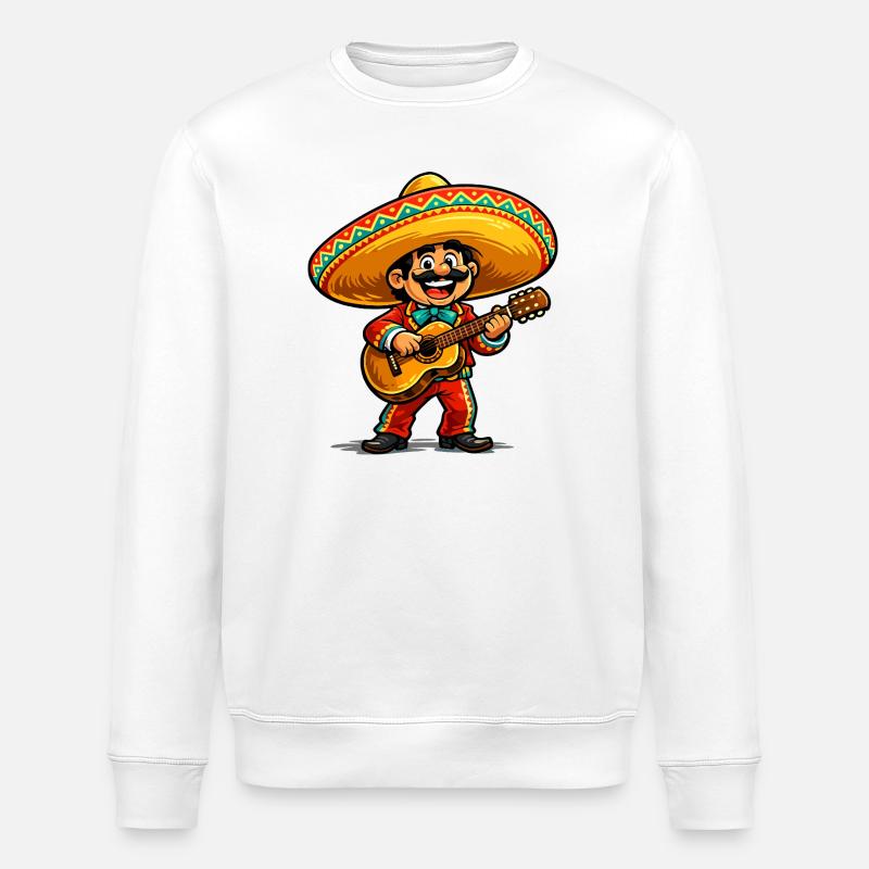 Guitare de dessin animé mariachi - Sweat bio ROLLER Stanley/Stella Unisexe - blanc