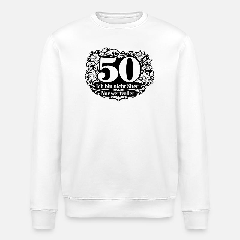 50 Jahre: Nicht älter, wertvoller - Stanley/Stella Unisex Bio-Sweatshirt ROLLER - Weiß