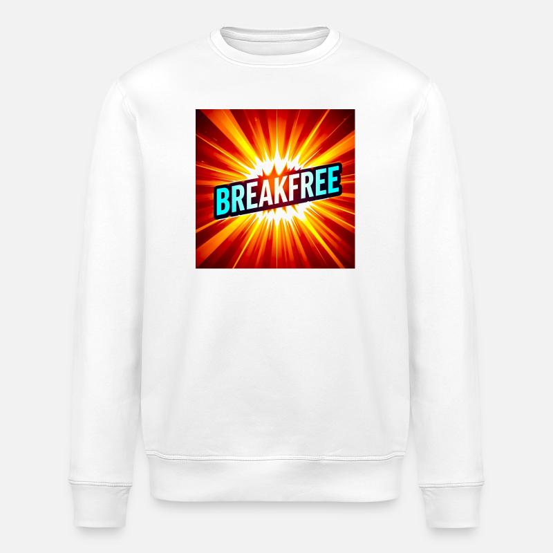 Breakfree Burst Graphic - Stanley/Stella ROLLER Unisex Organic Sweatshirt - white