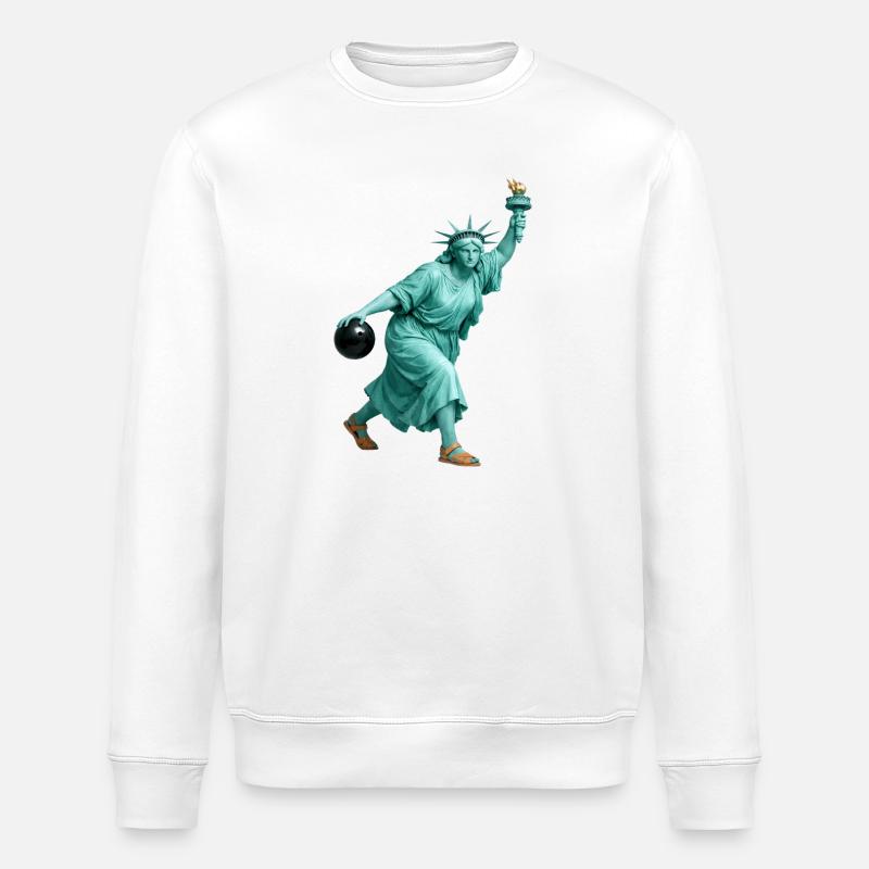 Freiheitsstatue Bowling - Stanley/Stella Unisex Bio-Sweatshirt ROLLER - Weiß