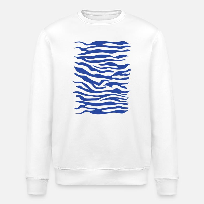 Zebra Muster blau - Stanley/Stella Unisex Bio-Sweatshirt ROLLER - Weiß