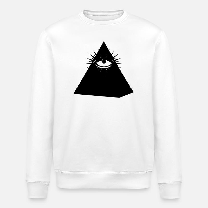 Pyramide des Illuminati - Sweat bio ROLLER Stanley/Stella Unisexe - blanc