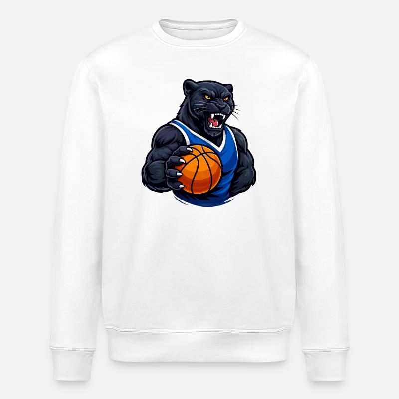 Panthère avec un motif de basket - Sweat bio ROLLER Stanley/Stella Unisexe - blanc