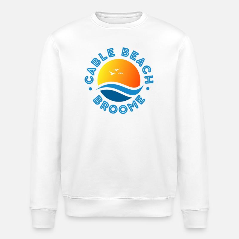 Cable Beach Broome Sunset  - Stanley/Stella ROLLER Unisex Organic Sweatshirt - white