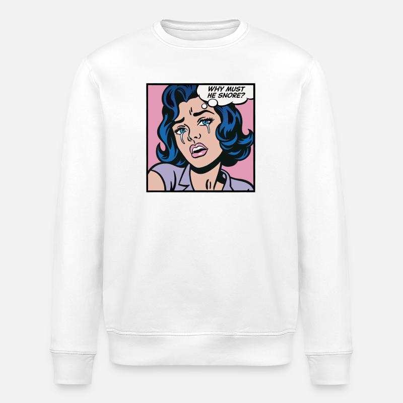 Warum muss er schnarchen? - Stanley/Stella Unisex Bio-Sweatshirt ROLLER - Weiß
