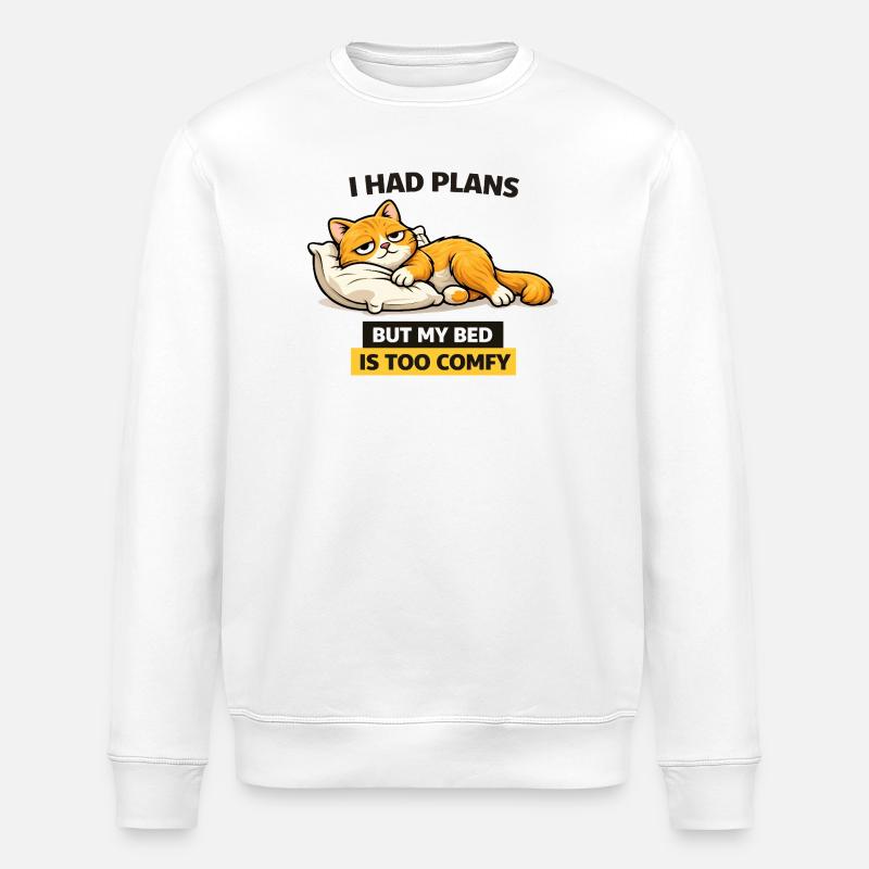 Bequeme Katzenbettpläne - Stanley/Stella Unisex Bio-Sweatshirt ROLLER - Weiß