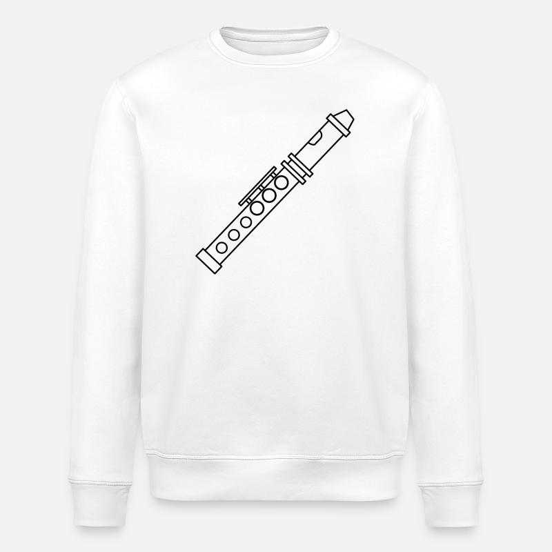 Flute - Stanley/Stella ROLLER Unisex Organic Sweatshirt - white