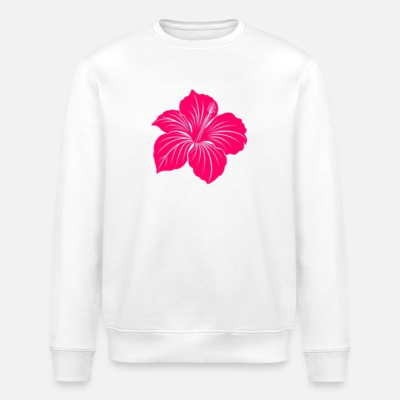 Fleur d’hibiscus - Sweat bio ROLLER Stanley/Stella Unisexe - blanc