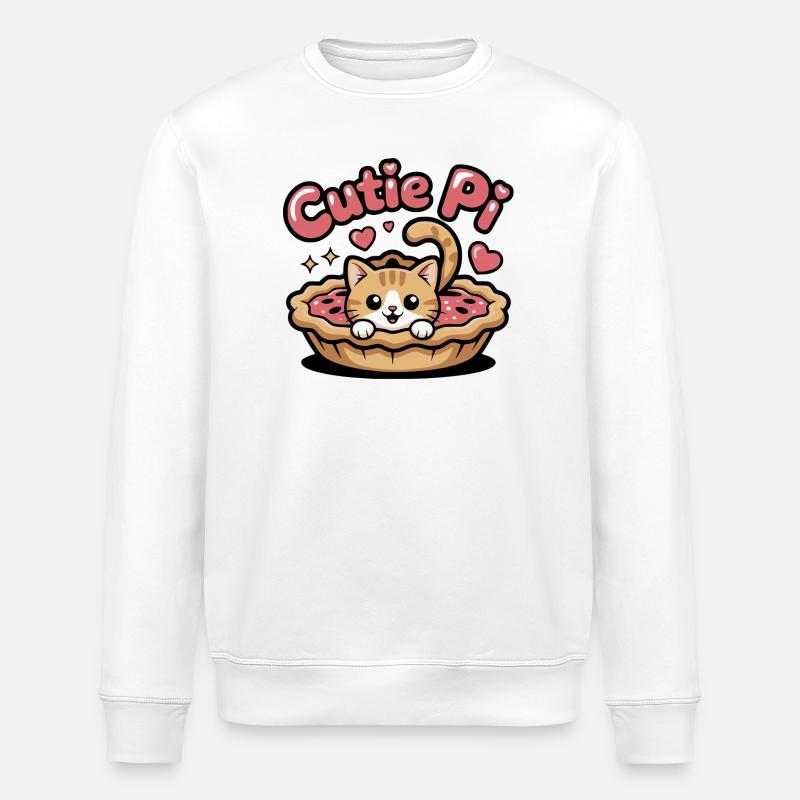 Cutie Pi Cat - Sweat bio ROLLER Stanley/Stella Unisexe - blanc