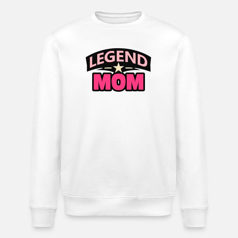 Legend mom – Funny Mother Design - Stanley/Stella ROLLER Unisex Organic Sweatshirt - white