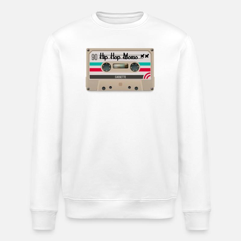 Cassette Hip Hop 90s Vibe - Sweat bio ROLLER Stanley/Stella Unisexe - blanc
