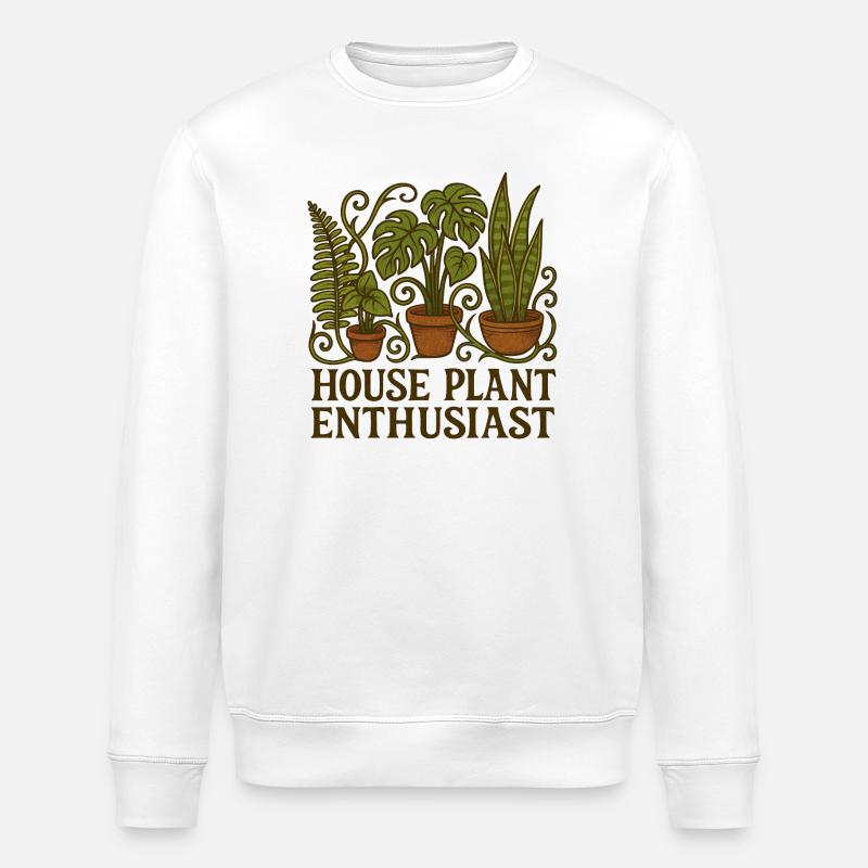 Passionné de plantes d’intérieur - Sweat bio ROLLER Stanley/Stella Unisexe - blanc