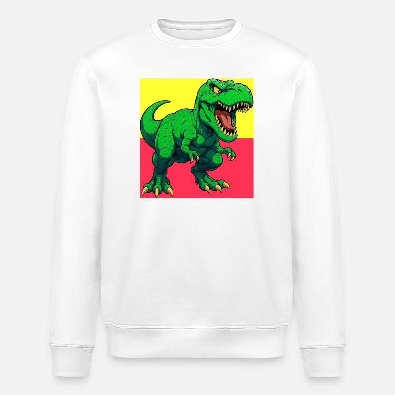 dinosaur - Stanley/Stella ROLLER Unisex Organic Sweatshirt - white