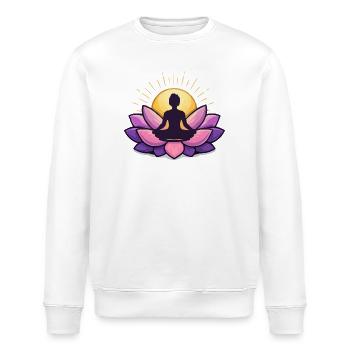 Sonnenaufgang Lotus Meditation - Stanley/Stella Unisex Bio-Sweatshirt ROLLER - Weiß - Vorne - Nik (191cm)