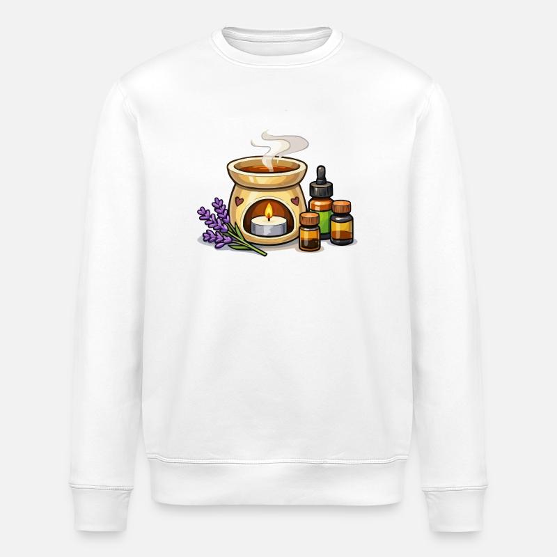 Lavendelduft Kerzenwärmer Set - Stanley/Stella Unisex Bio-Sweatshirt ROLLER - Weiß