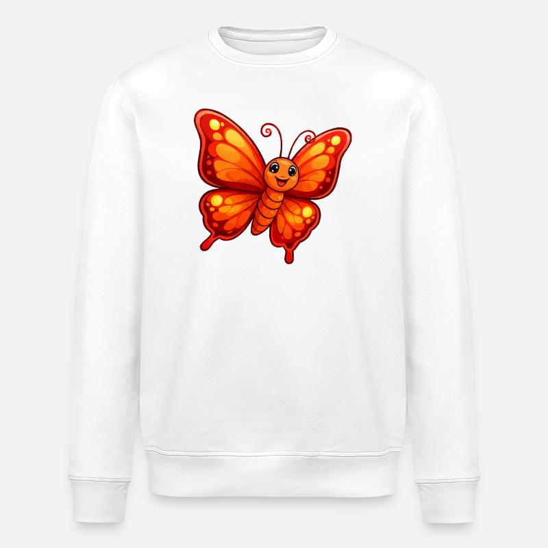 Papillon Orange - Sweat bio ROLLER Stanley/Stella Unisexe - blanc