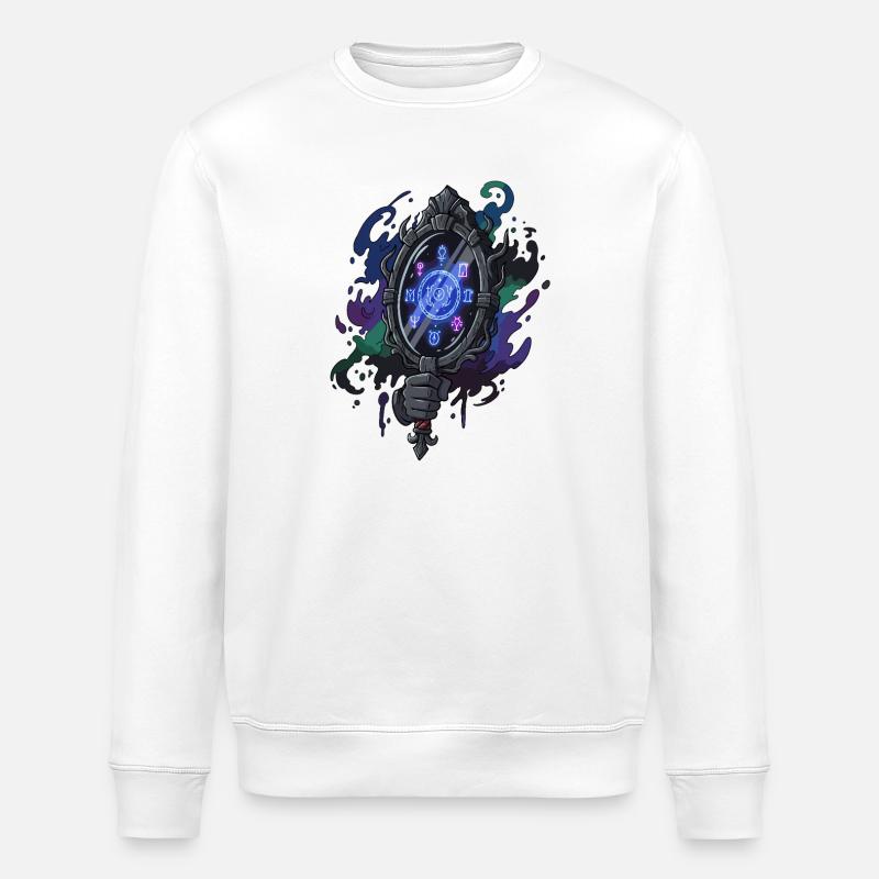 Runen Spiegelzauber - Stanley/Stella Unisex Bio-Sweatshirt ROLLER - Weiß