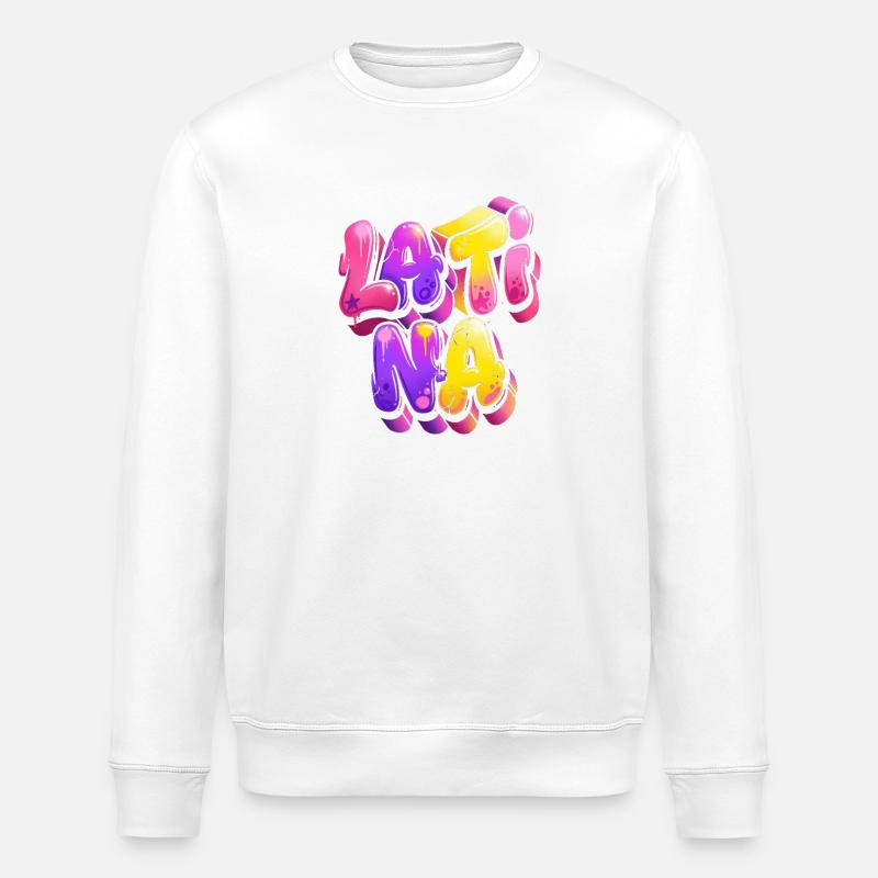 Neon Graffiti Lettering Gradient - Stanley/Stella ROLLER Unisex Organic Sweatshirt - white