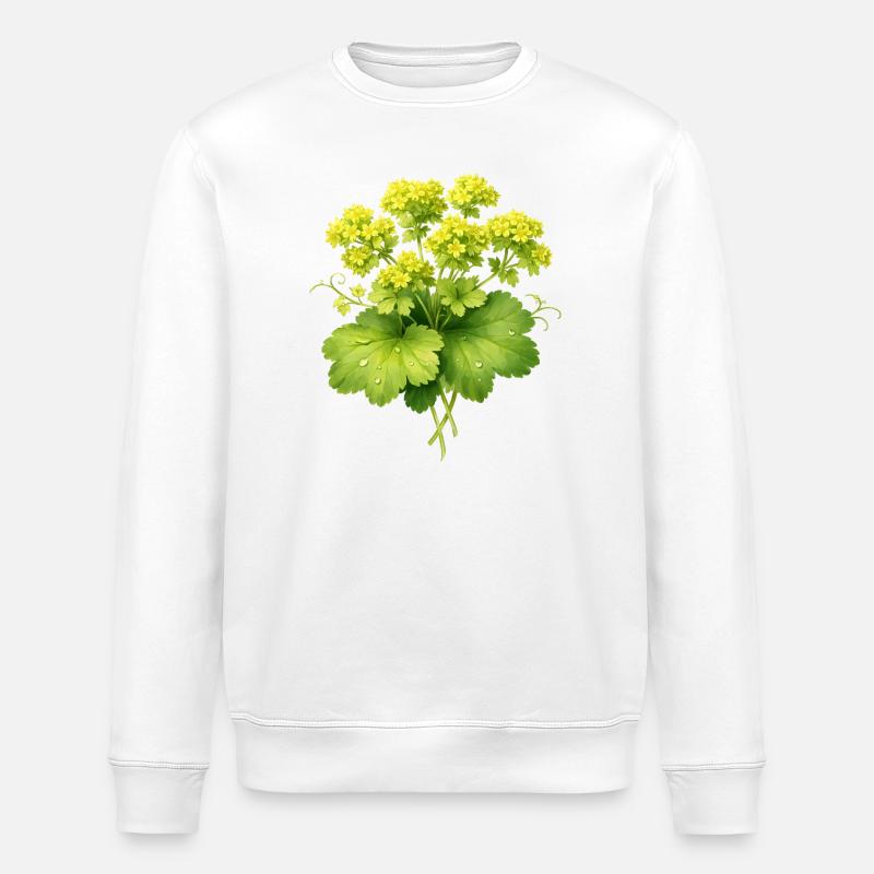 Frauenmantel Pflanze mit Blüten  - Stanley/Stella Unisex Bio-Sweatshirt ROLLER - Weiß