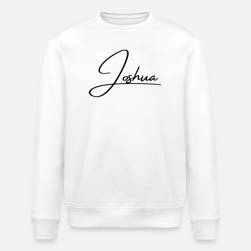 Nom de Josué - Écriture cursive élégante - Sweat bio ROLLER Stanley/Stella Unisexe - blanc