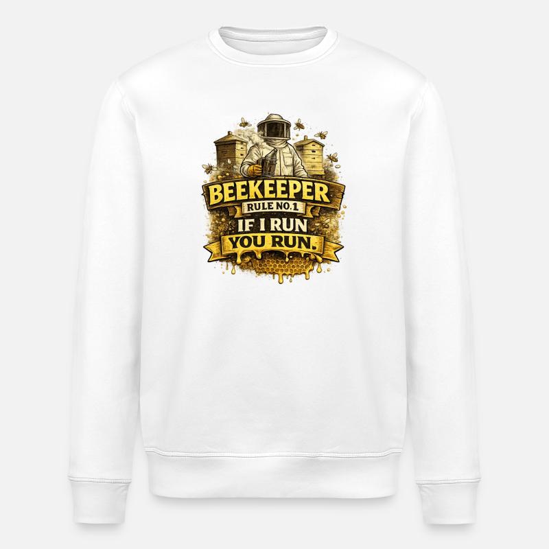 Beekeeper Rule - Beekeeper Bees Honey Bee - Stanley/Stella ROLLER Unisex Organic Sweatshirt - white