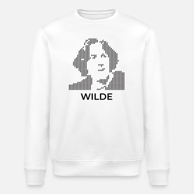 Portrait pixelisé d’Oscar Wilde - Sweat bio ROLLER Stanley/Stella Unisexe - blanc