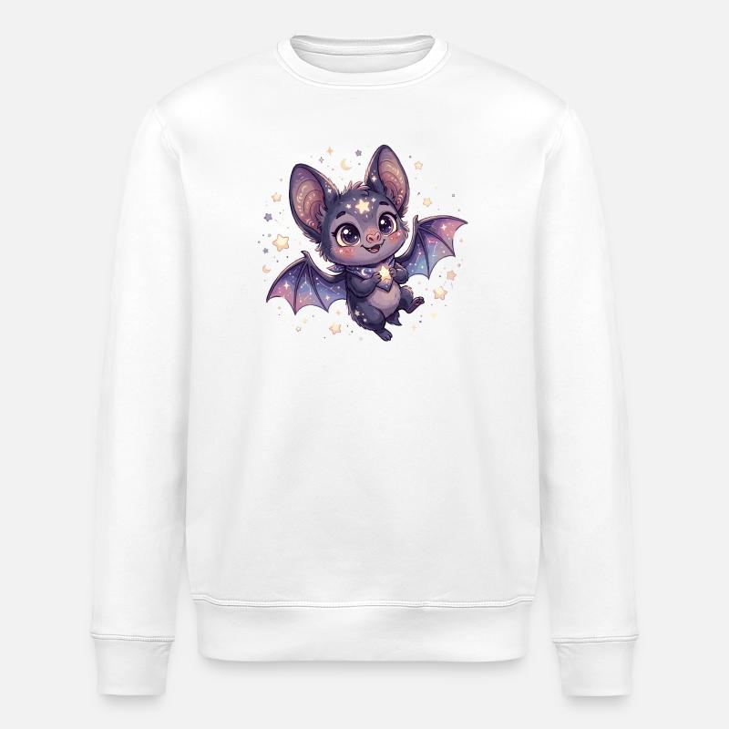 Night Star Bat - Stanley/Stella ROLLER Unisex Organic Sweatshirt - white