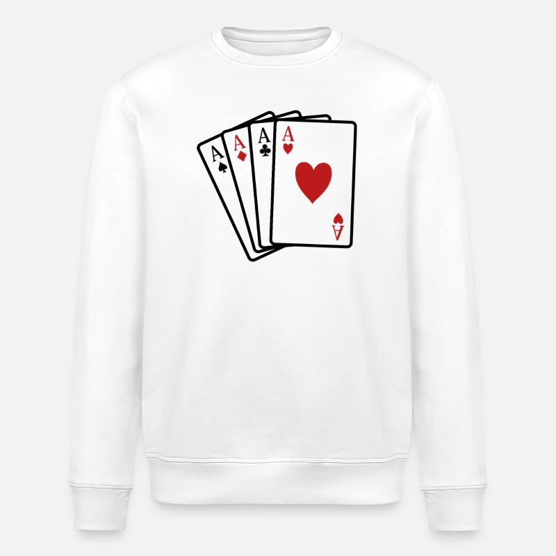 Pokerkarten - Stanley/Stella Unisex Bio-Sweatshirt ROLLER - Weiß