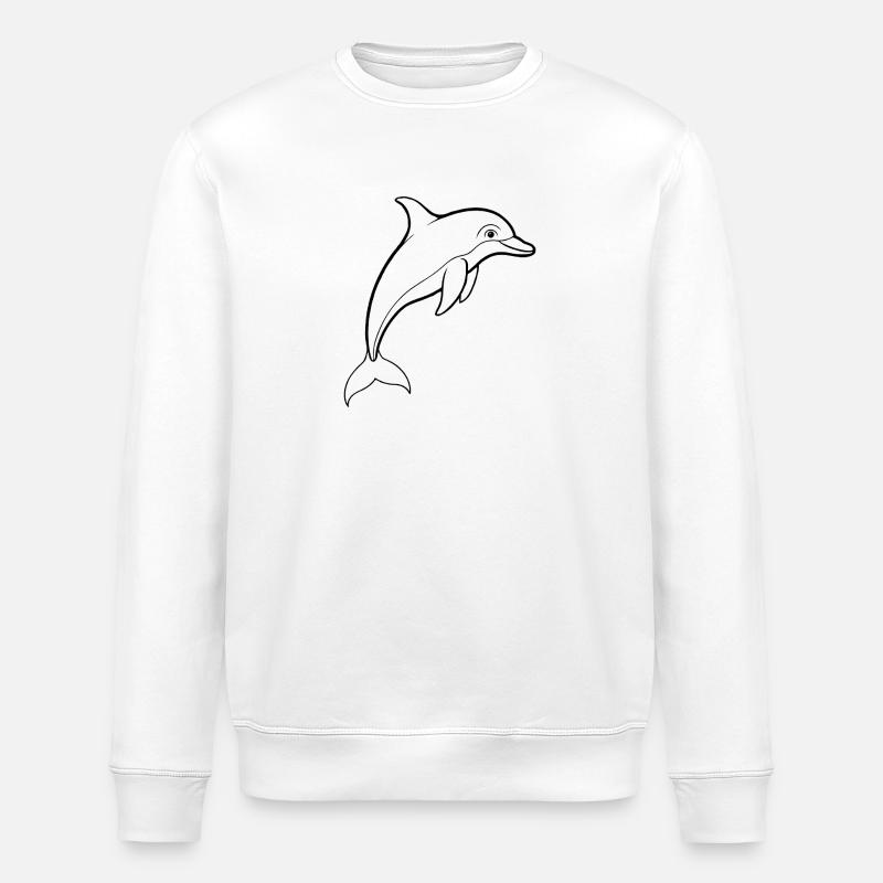 Dolphin - Stanley/Stella ROLLER Unisex Organic Sweatshirt - white
