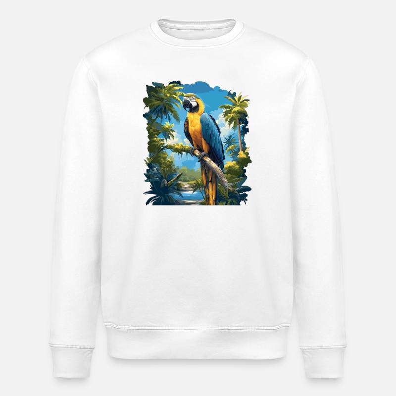Macaw's Era - Stanley/Stella ROLLER Unisex Organic Sweatshirt - white