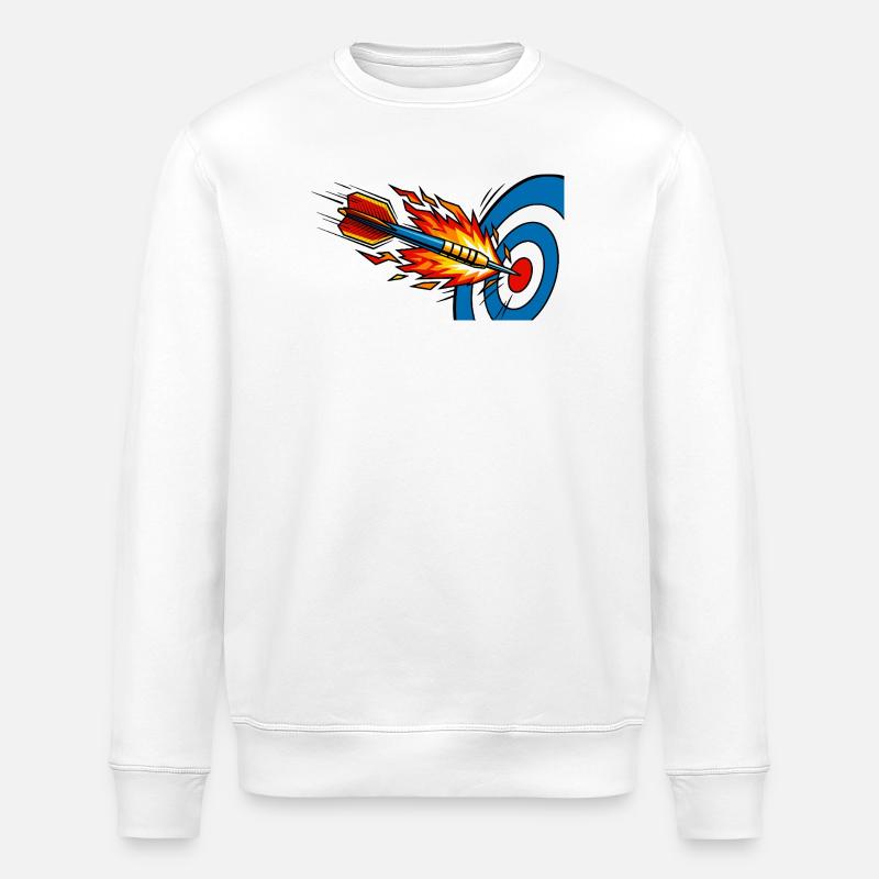 Dart Bullseye Feuer Volltreffer - Stanley/Stella Unisex Bio-Sweatshirt ROLLER - Weiß