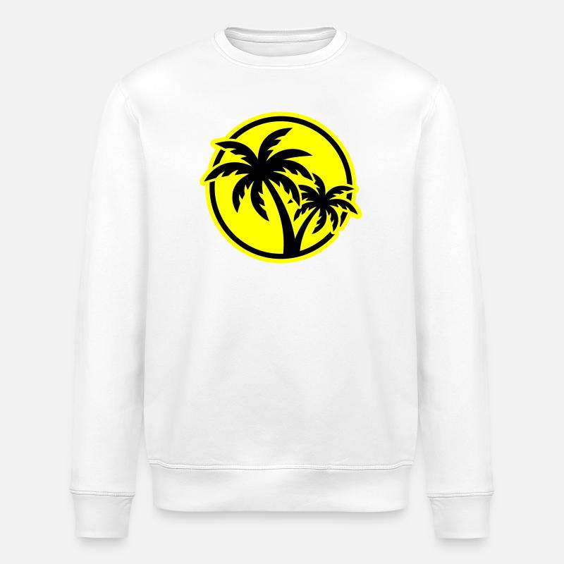 Palm Tree Symbol Beach - Stanley/Stella ROLLER Unisex Organic Sweatshirt - white