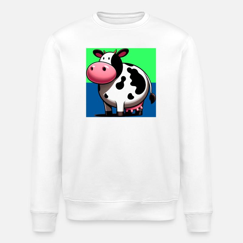 cow - Stanley/Stella ROLLER Unisex Organic Sweatshirt - white