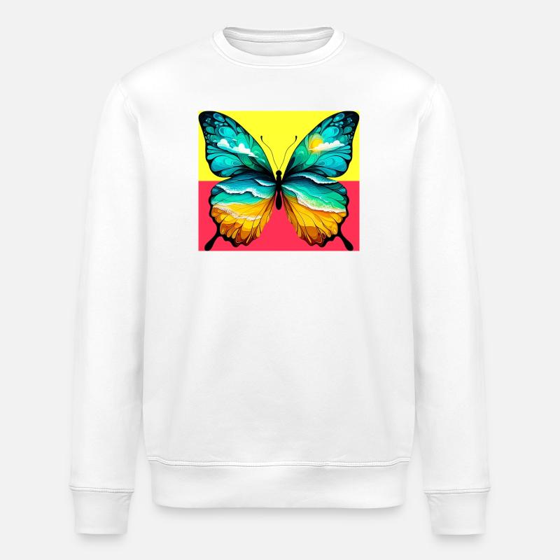 papillon - Sweat bio ROLLER Stanley/Stella Unisexe - blanc