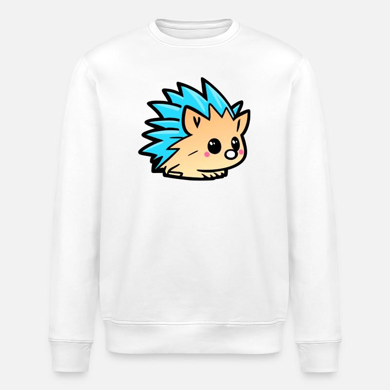 Süßer Kawaii-Igel-Doodle-Cartoon - Stanley/Stella Unisex Bio-Sweatshirt ROLLER - Weiß