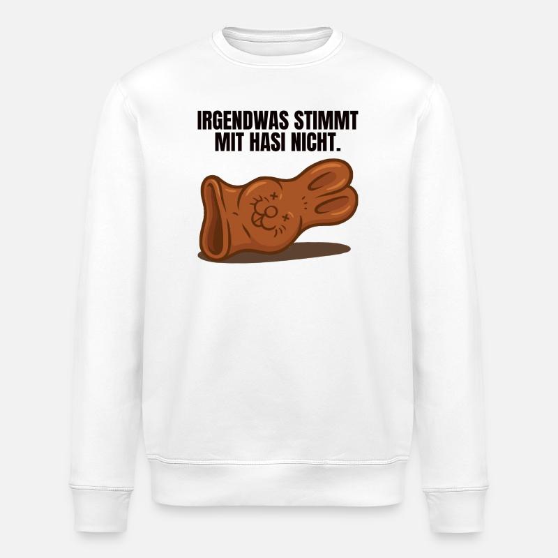 Hasi Ostern Schokohase lustig - Stanley/Stella Unisex Bio-Sweatshirt ROLLER - Weiß