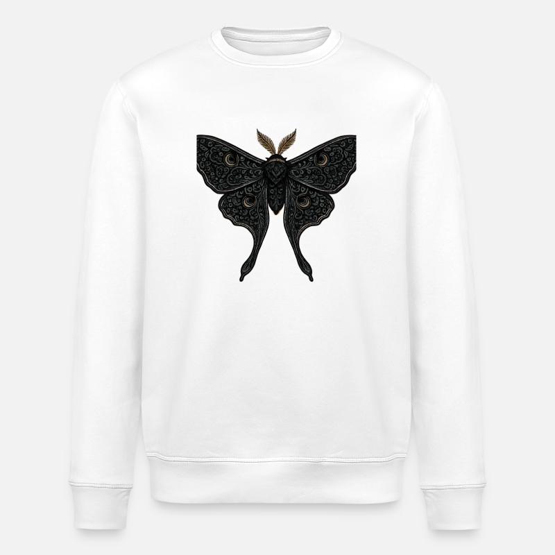 Tatouage gothique Moon Moth Moth - Sweat bio ROLLER Stanley/Stella Unisexe - blanc
