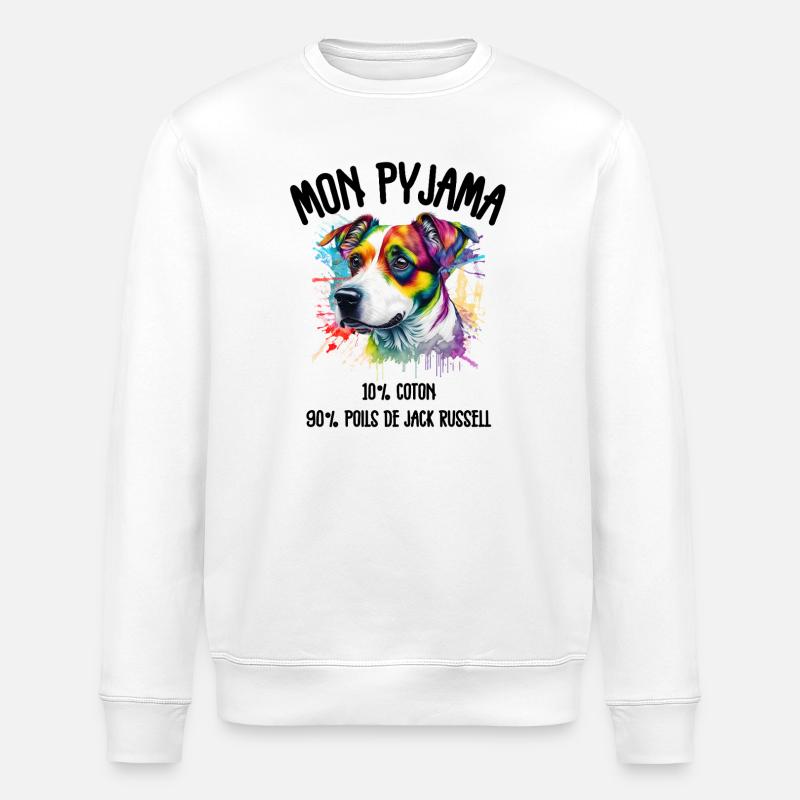 Pyjama Chien Jack Russell Humour - Sweat bio ROLLER Stanley/Stella Unisexe - blanc