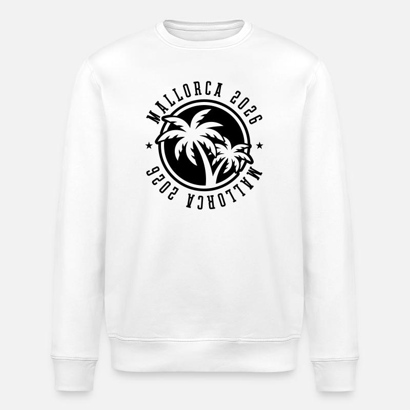 Mallorca 2026 Palm Trees - Stanley/Stella ROLLER Unisex Organic Sweatshirt - white