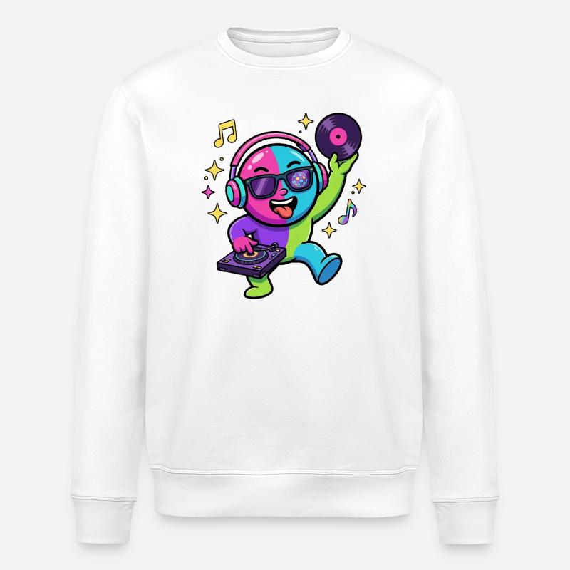 Neon DJ Emoticon Dance Party - Sweat bio ROLLER Stanley/Stella Unisexe - blanc