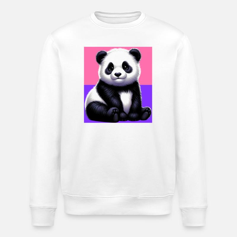 panda - Stanley/Stella ROLLER Unisex Organic Sweatshirt - white