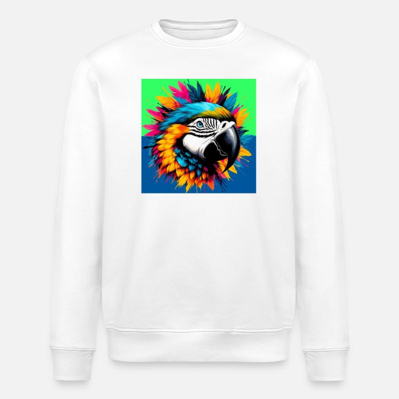 parrot - Stanley/Stella ROLLER Unisex Organic Sweatshirt - white