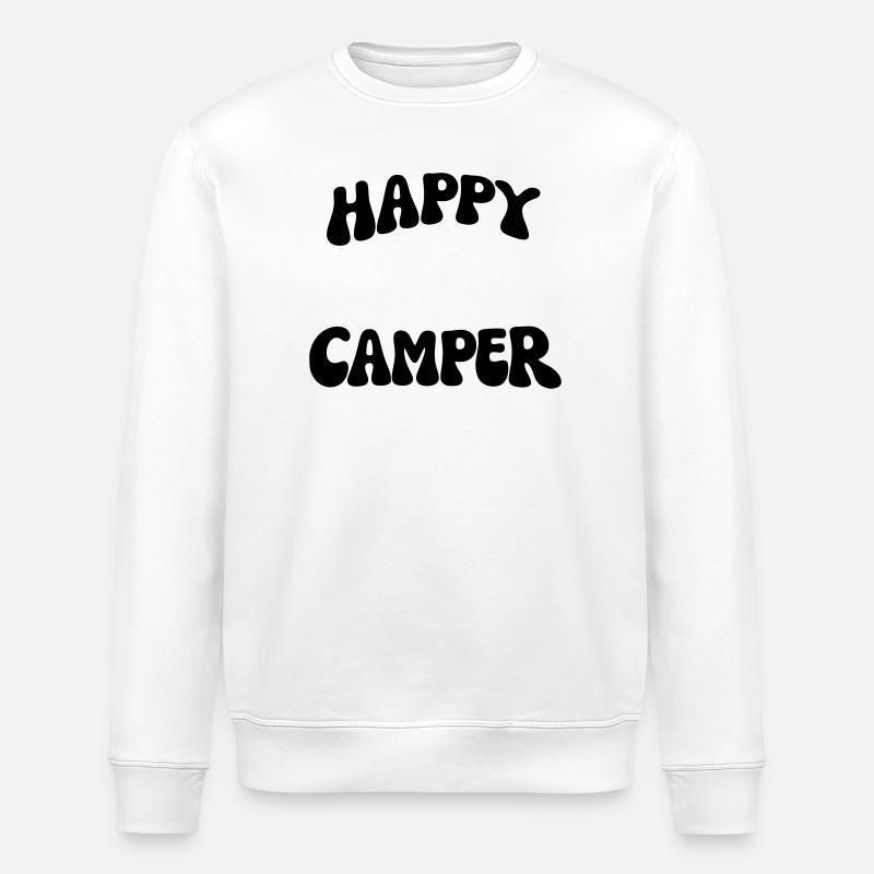 Happy Camper - Stanley/Stella ROLLER Unisex Organic Sweatshirt - white