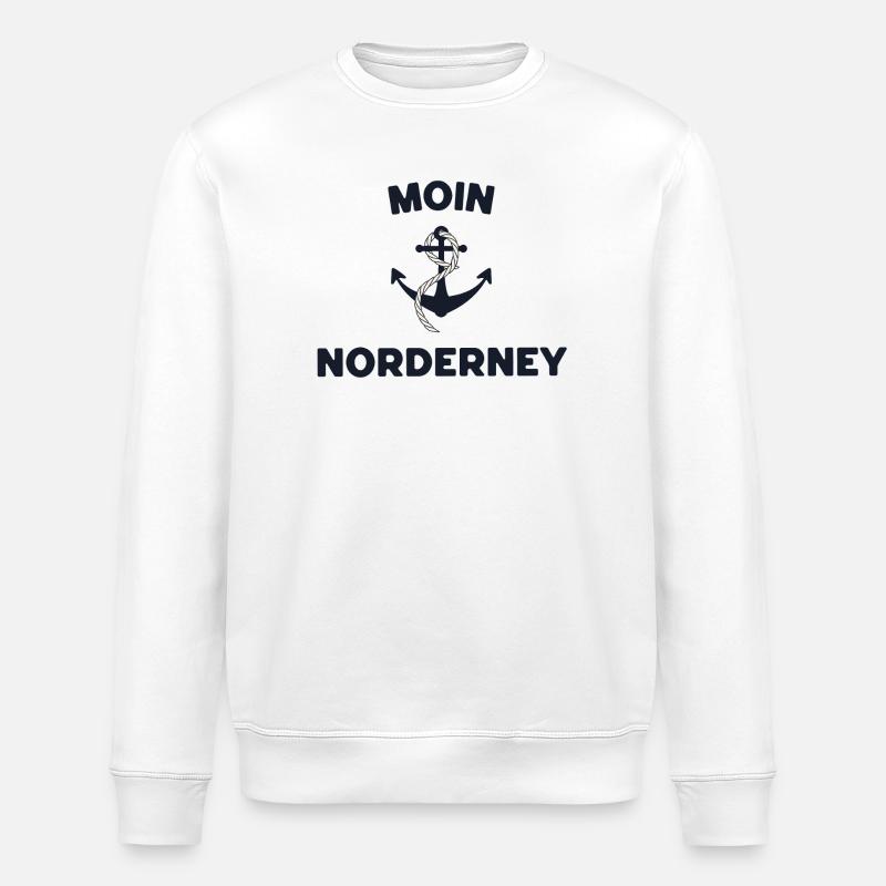 Moin Norderney – Conception d’ancres maritimes - Sweat bio ROLLER Stanley/Stella Unisexe - blanc