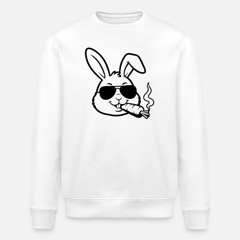 Silhouette de lunettes Cool Bunny Carotte - Sweat bio ROLLER Stanley/Stella Unisexe - blanc