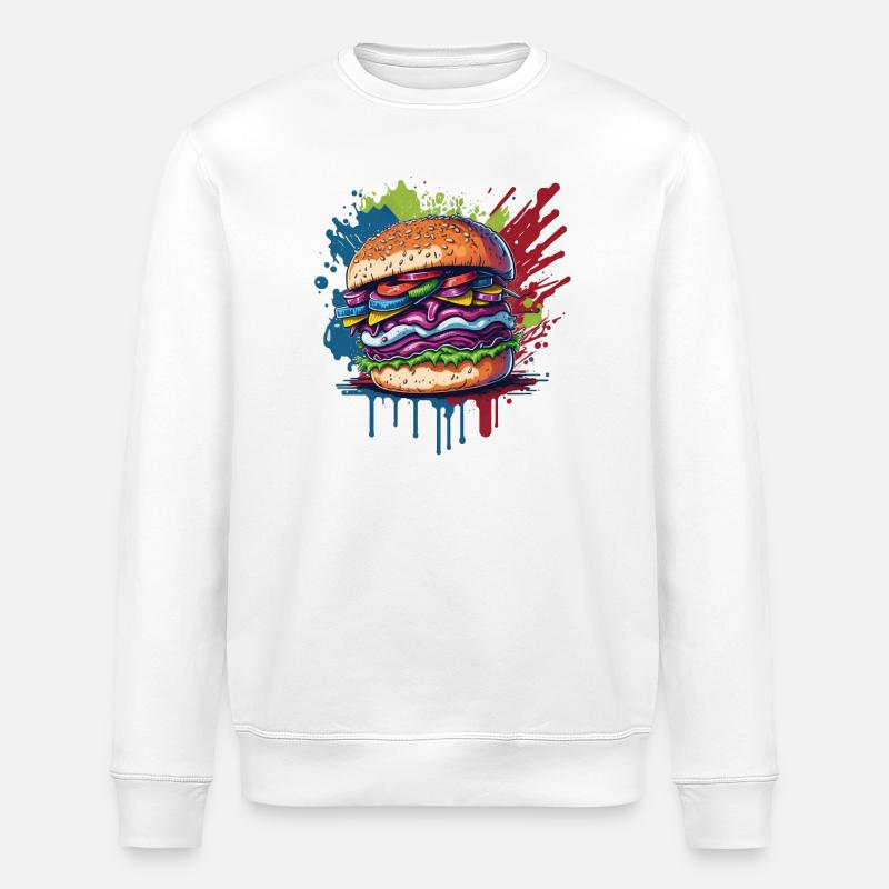Burger - Hamburger - Fastfood - Stanley/Stella Unisex Bio-Sweatshirt ROLLER - Weiß