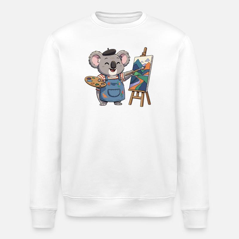 Koala Maler: Bunte Berglandschaft - Stanley/Stella Unisex Bio-Sweatshirt ROLLER - Weiß