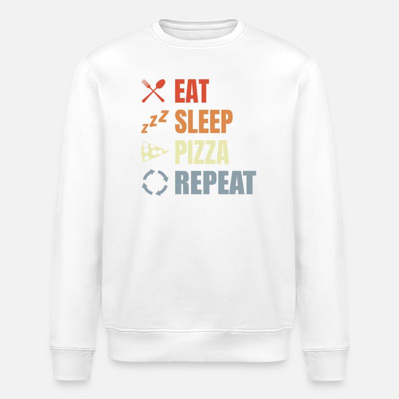 Eat Sleep Pizza Repeat - Stanley/Stella Unisex Bio-Sweatshirt ROLLER - Weiß