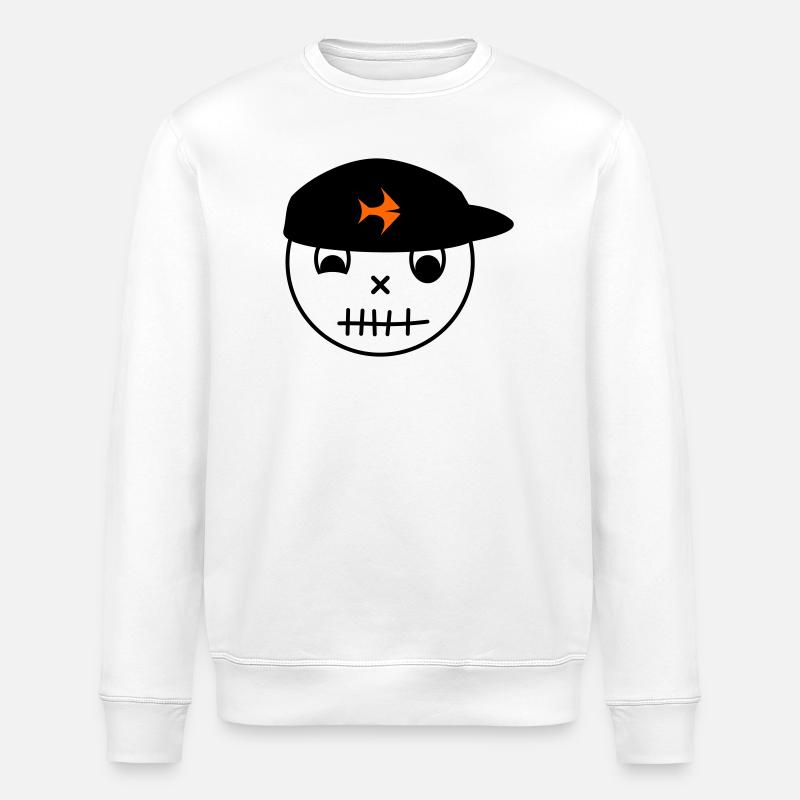 Souriant avec un bonnet à poisson - Sweat bio ROLLER Stanley/Stella Unisexe - blanc